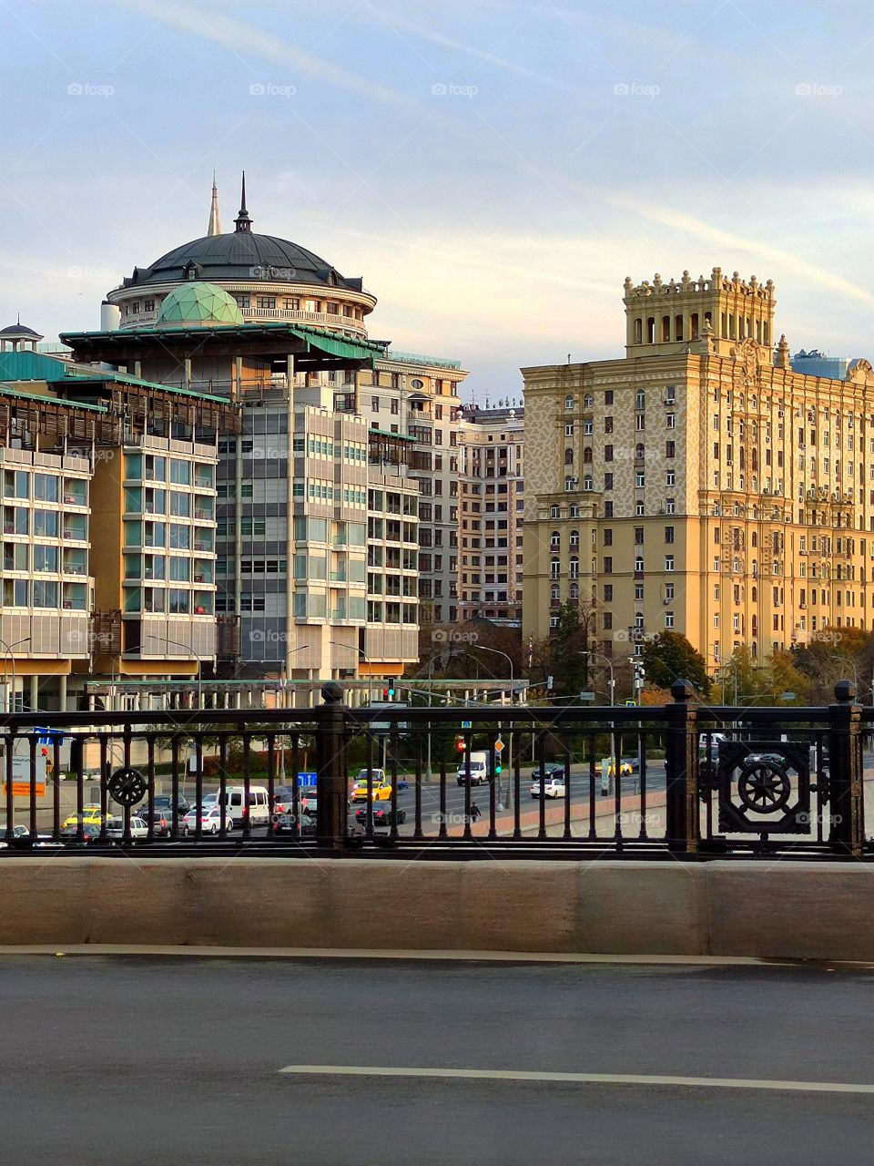 View of the British Embassy from Kutuzovsky Prospekt.  Megapolis.  Moscow