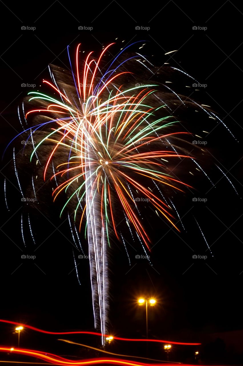 Long exposure fireworks shot on the 4th of July 