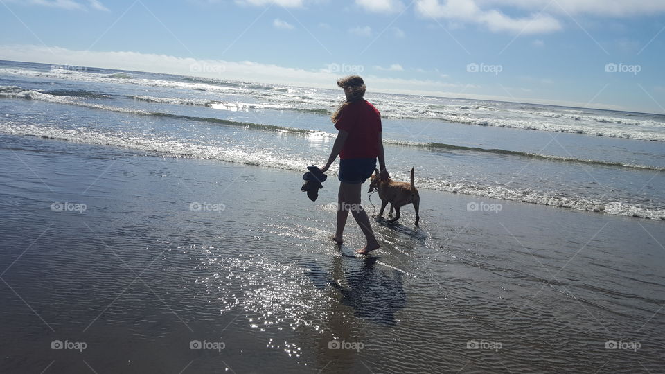 silhouette on the beach