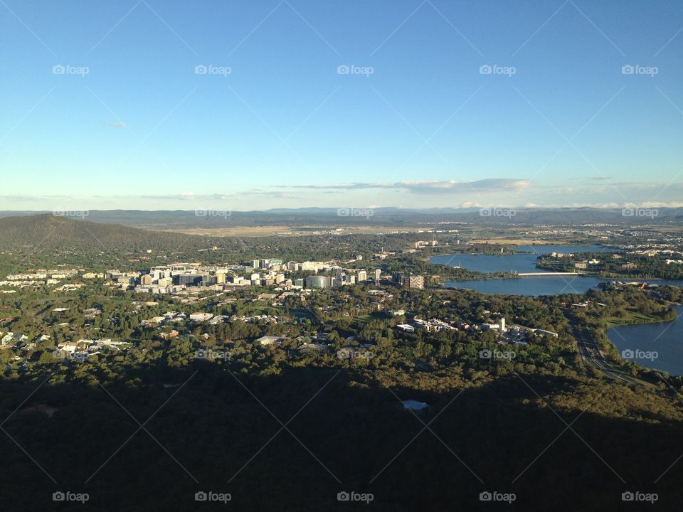 Canberra, Australia's capital, from the top of Black Mountain. 