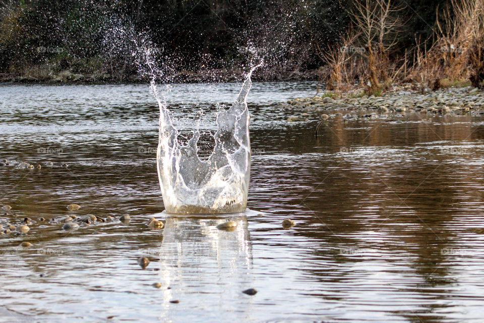 Splash in a river
