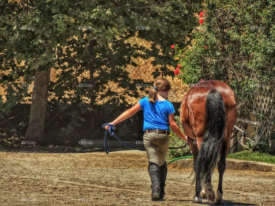 California Girl And Her Horse