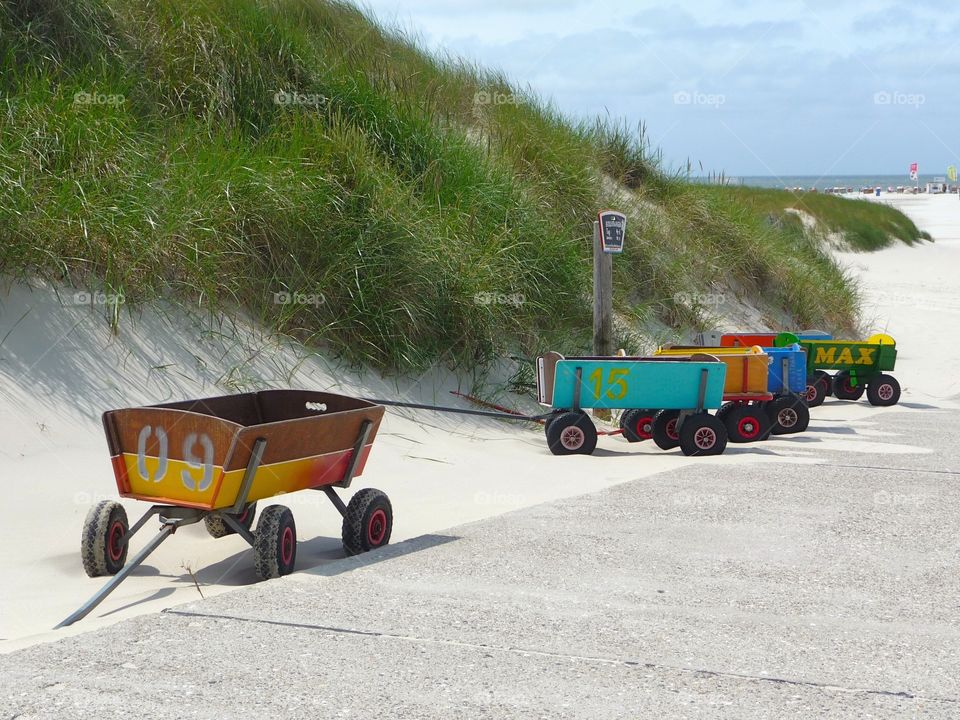 Trolleys at beachside