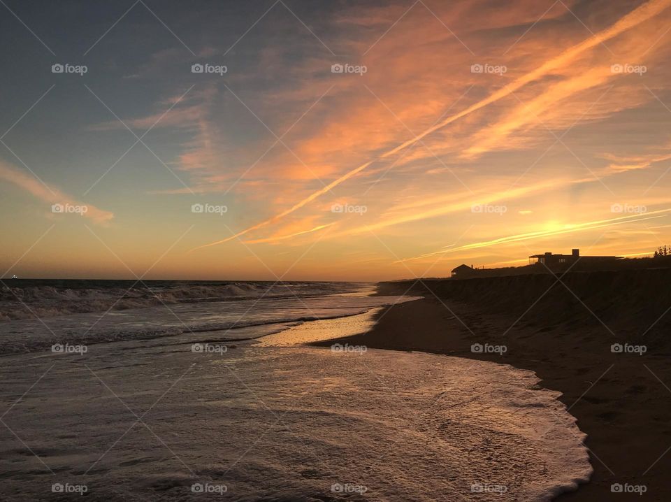 Colorful beach sunset