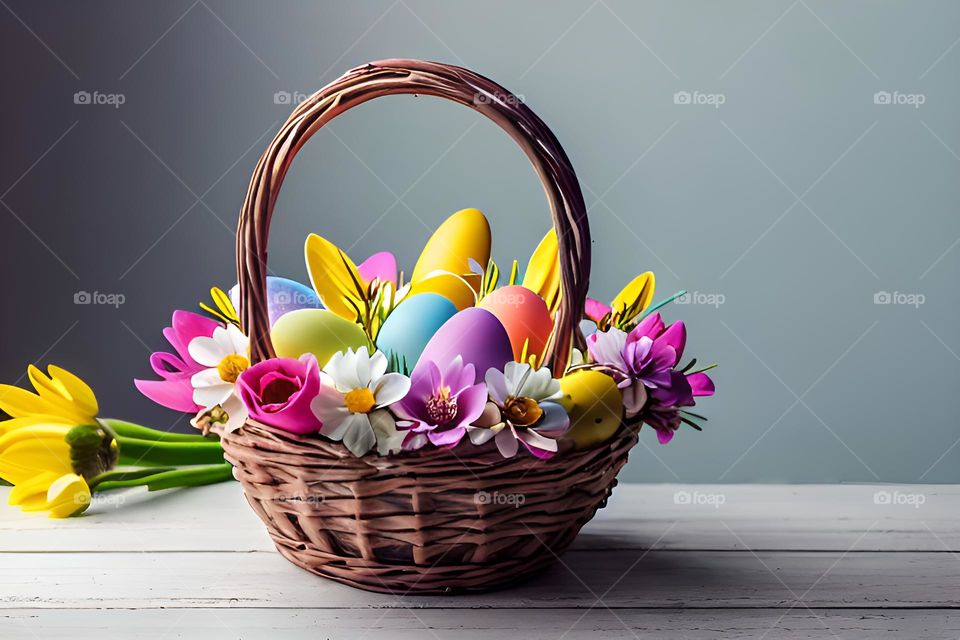 Easter, Easter feast, Easter eggs, colored eggs, Spring, Egg, white rabbit