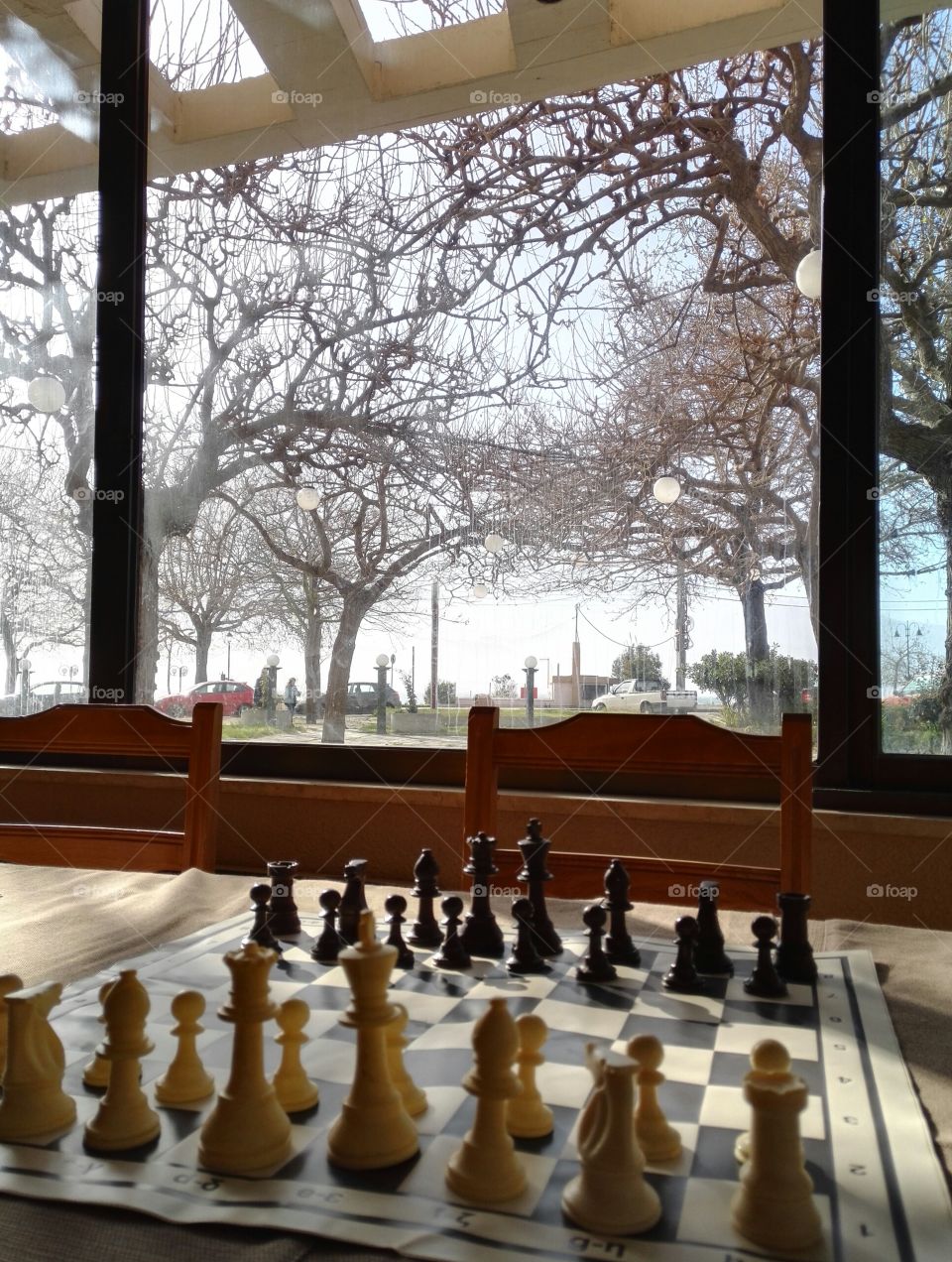 chess boardgame on table