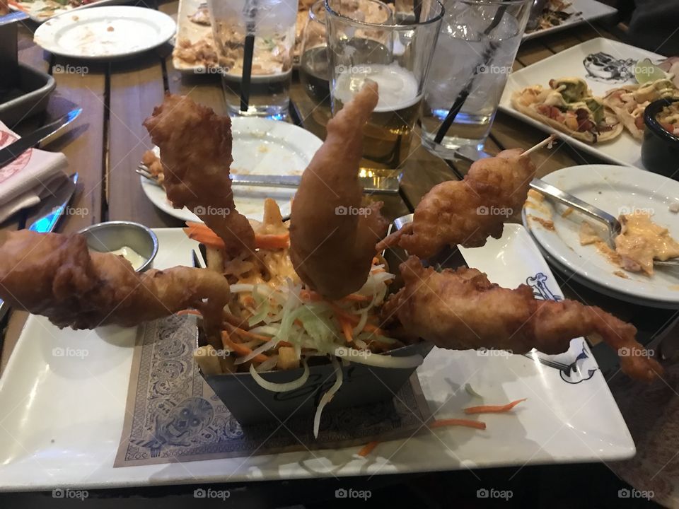 Lobster lollipops at Guy Fieri’s