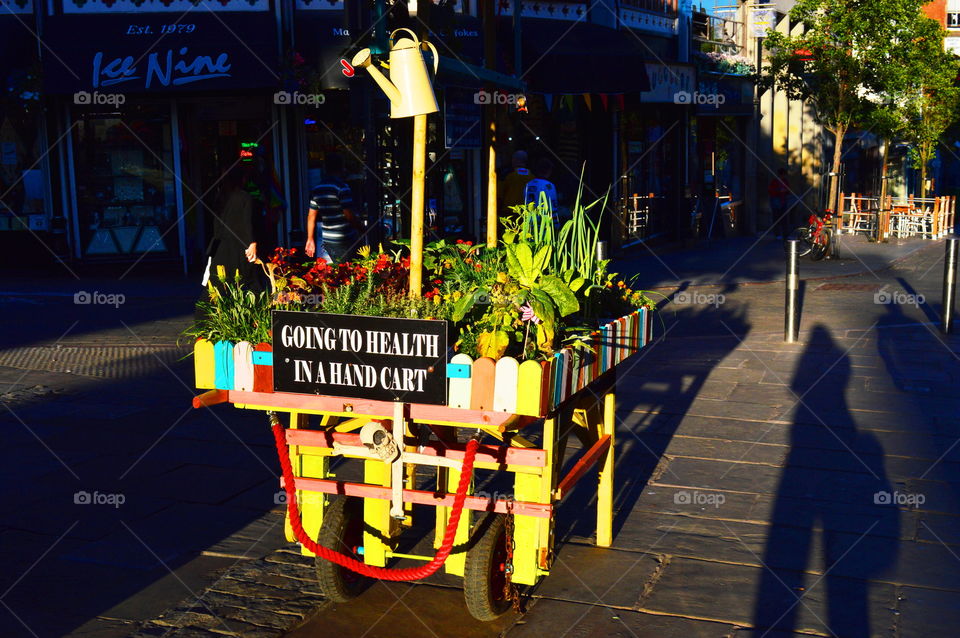 city centre decorations with yellow elements