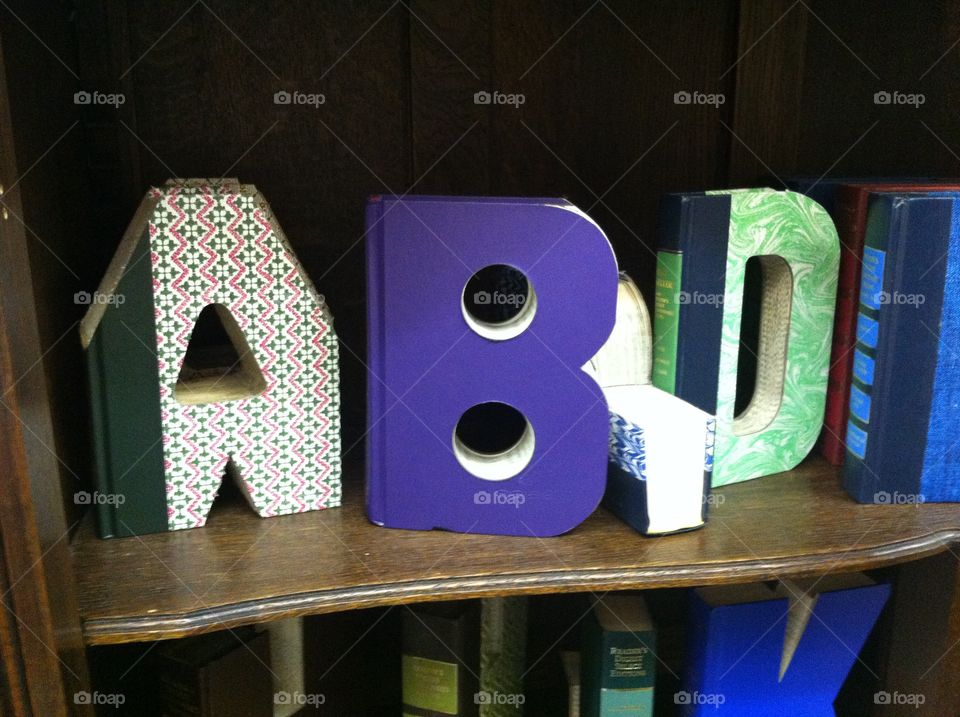Books alphabet shaped