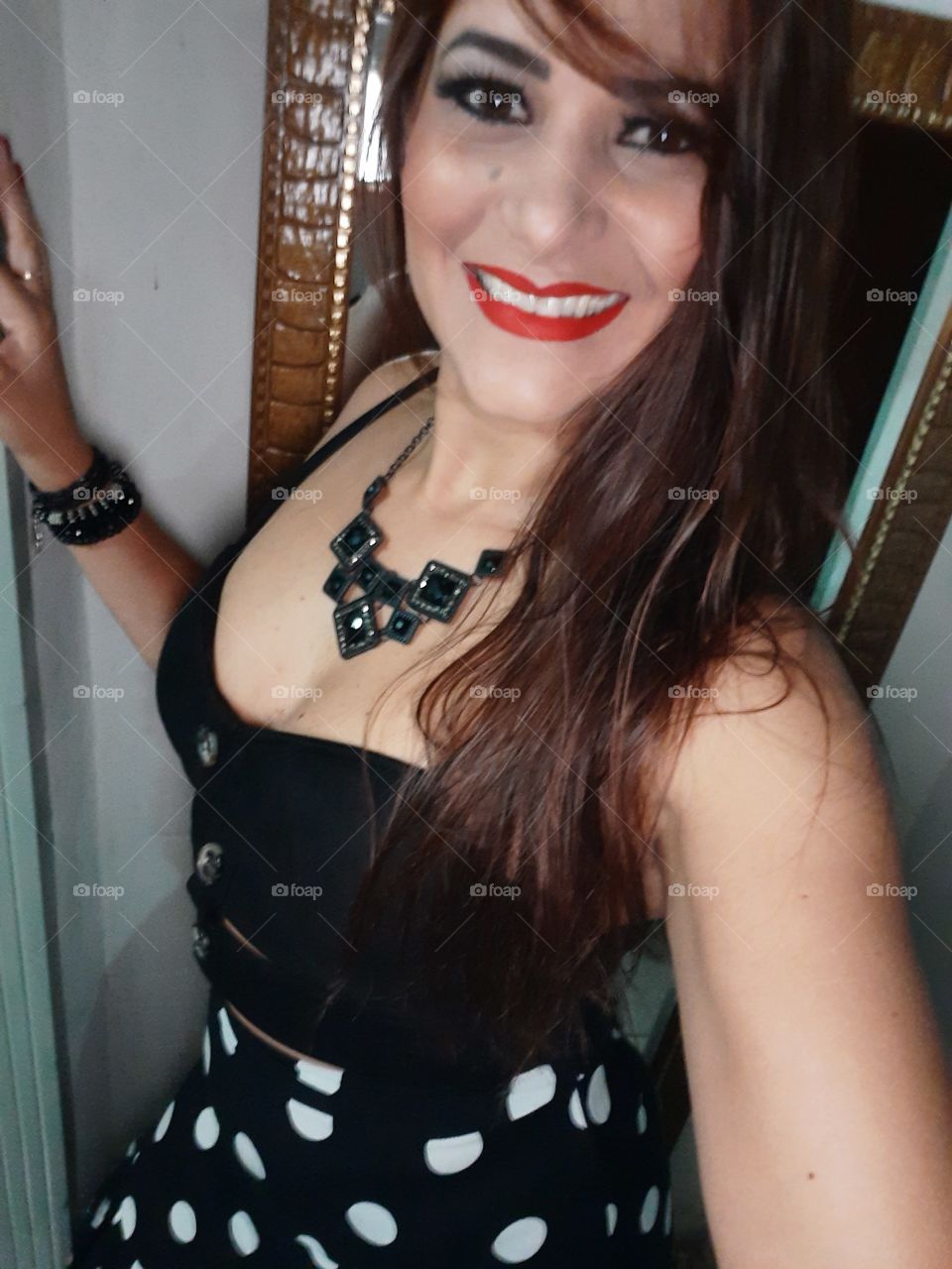 beautiful woman with red lipstick