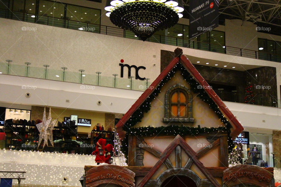 Christmas decorations in a mall