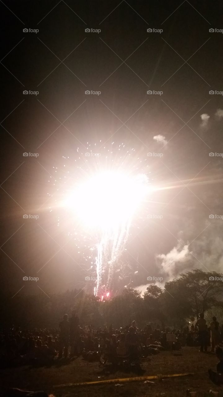 Very bright flash during fireworks