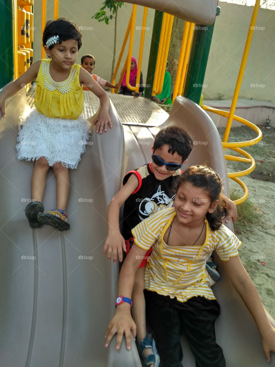 Children's playing with swing