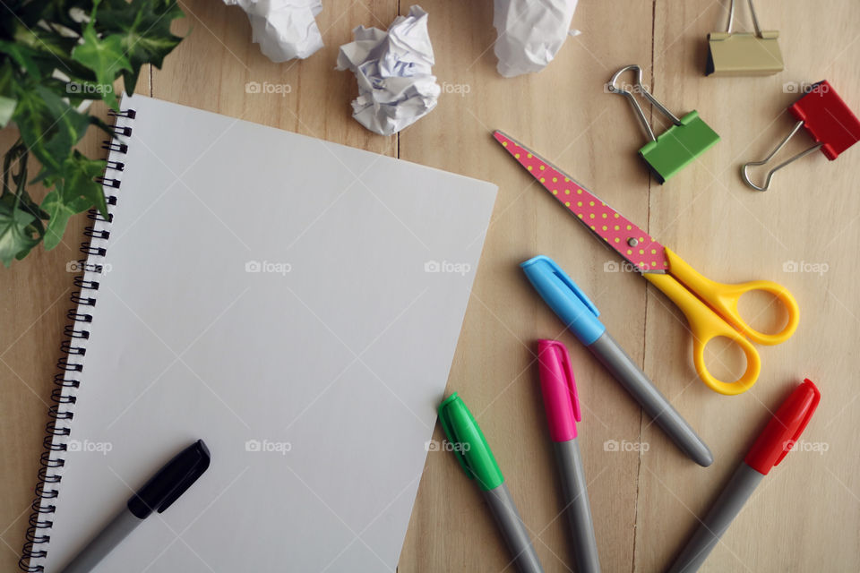 Flat lay work setup