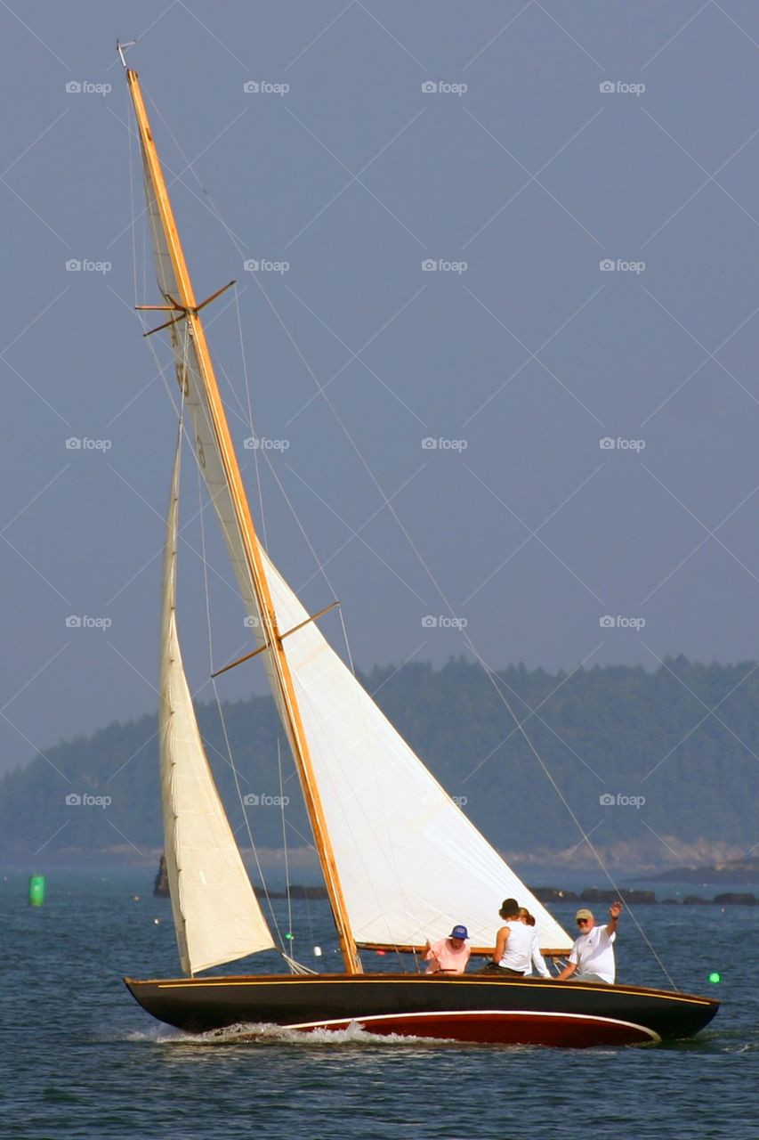 Sailboat on the Maine coast