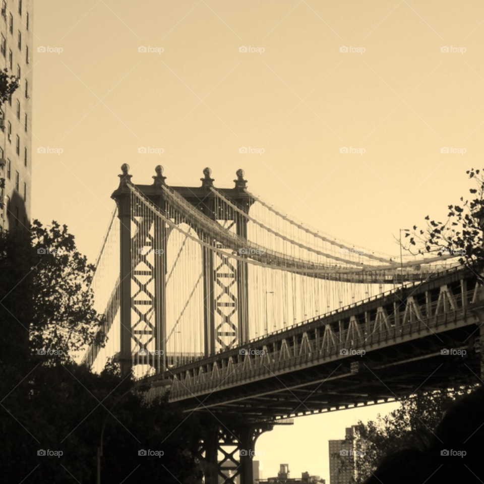 new york manhattan sepia manhattan bridge by Catrini