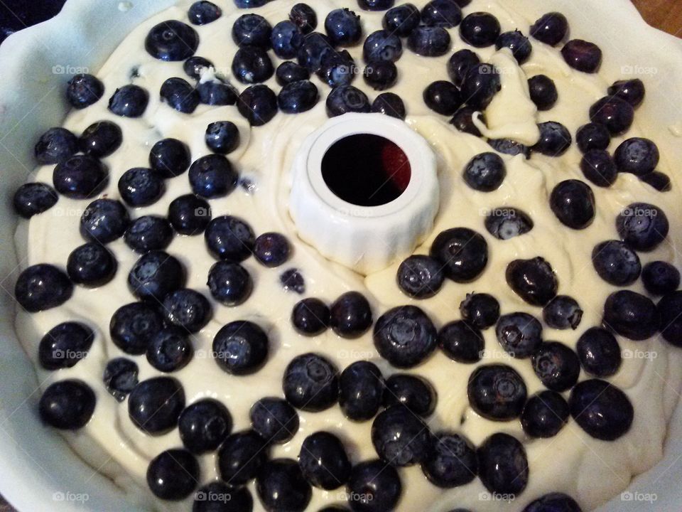 Blueberry Goodness. Blueberry cake about to go into the oven. 
