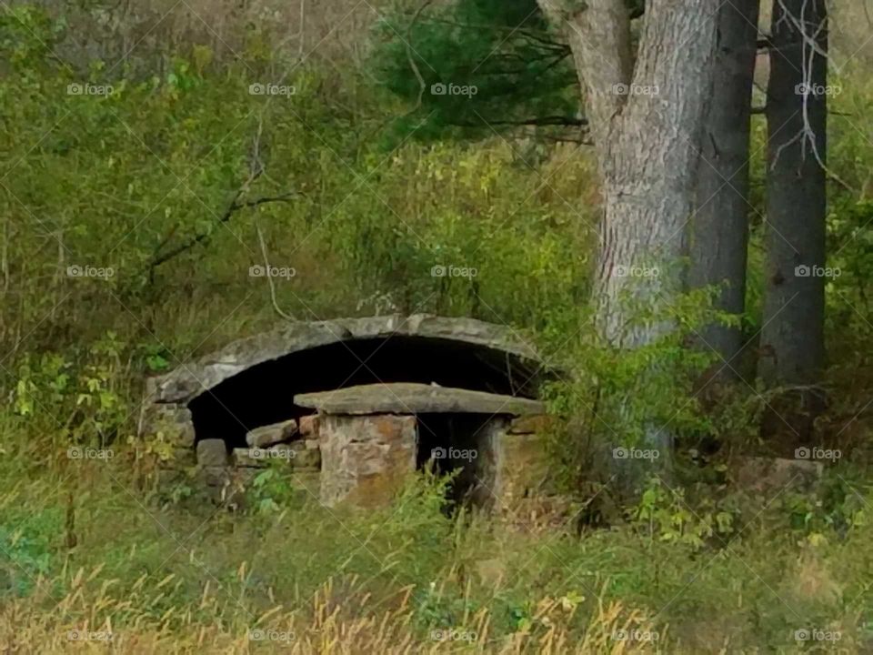 Driving the back roads seeing Rhoda root cellar that was built many years ago.
