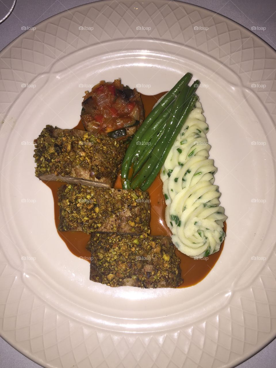 Dinner prepared by chefs in training