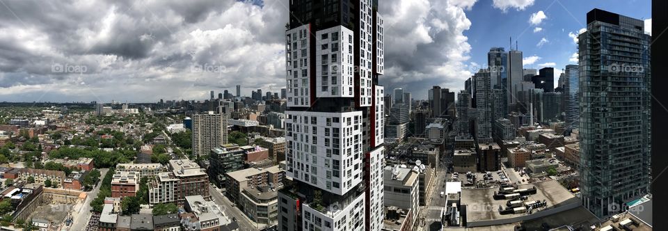 Panoramic view of Downtown, Toronto. 
