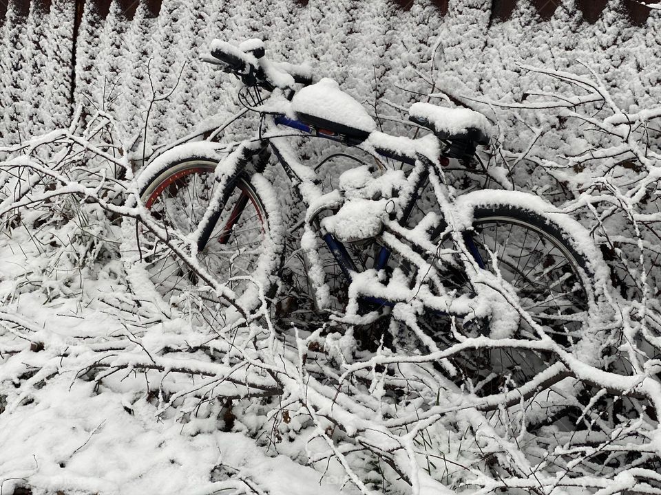 Bike covered with snow 