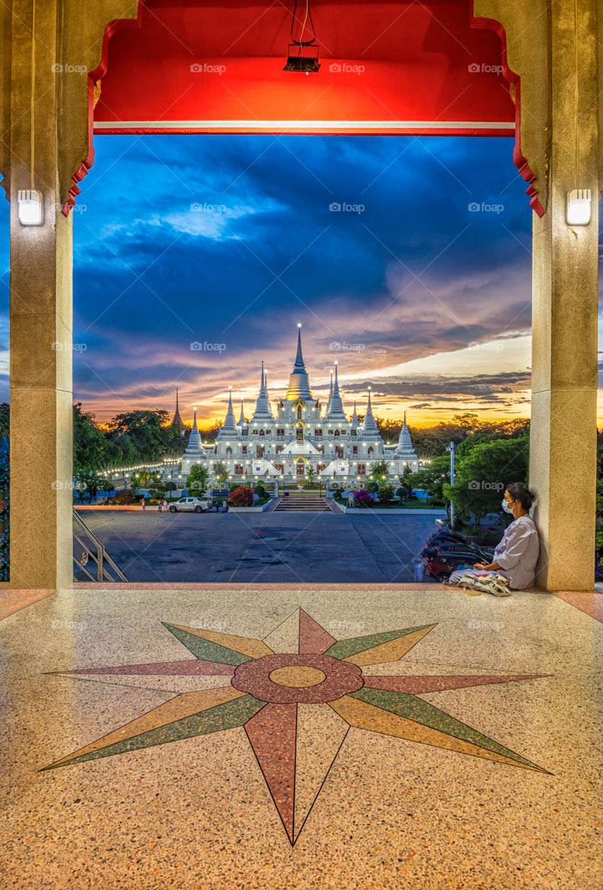 Beautiful scene of Thai pagoda