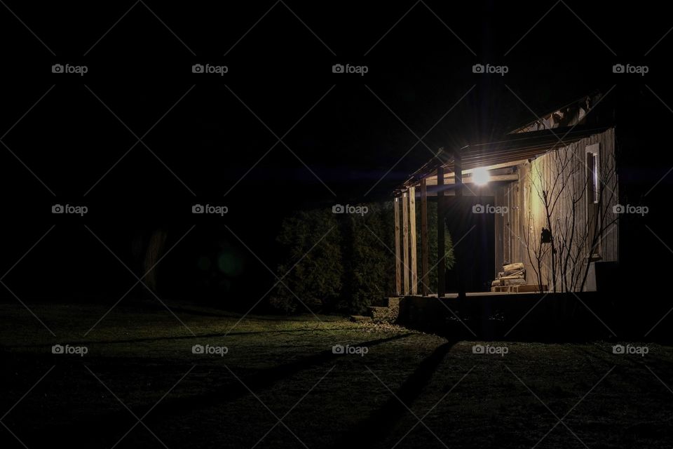 Foap, Day and Night: An old country home casts a warm sun inviting light out into the night. Belvidere, Tennessee. 