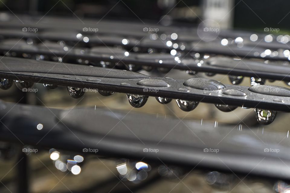 Rain Drops on Metal