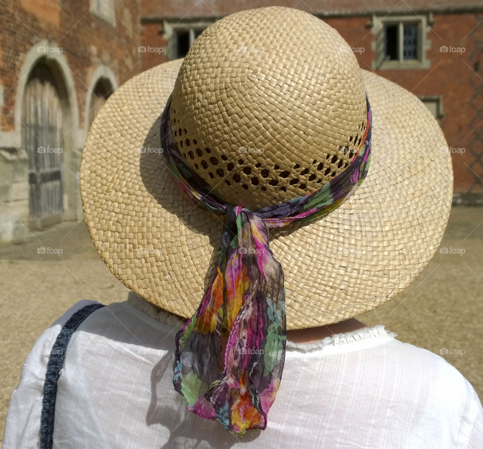 Woman. Straw hat