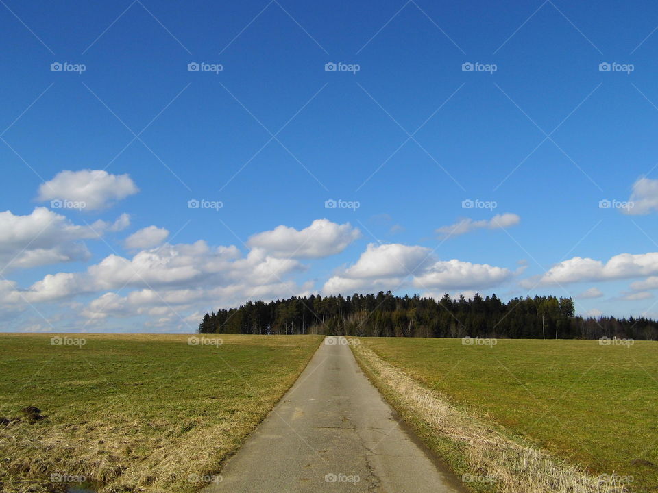 beautiful landscape and beautiful blue sky in black forest