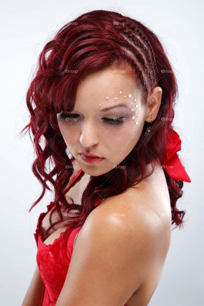 redhead hair model