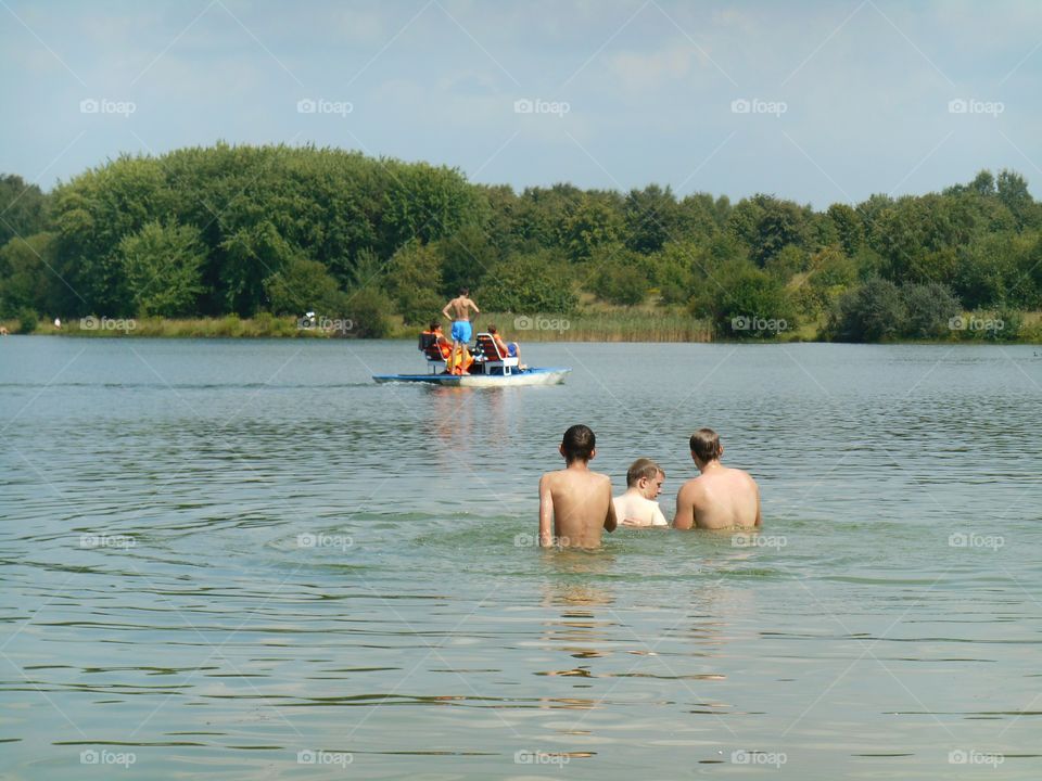 resting in nature lake