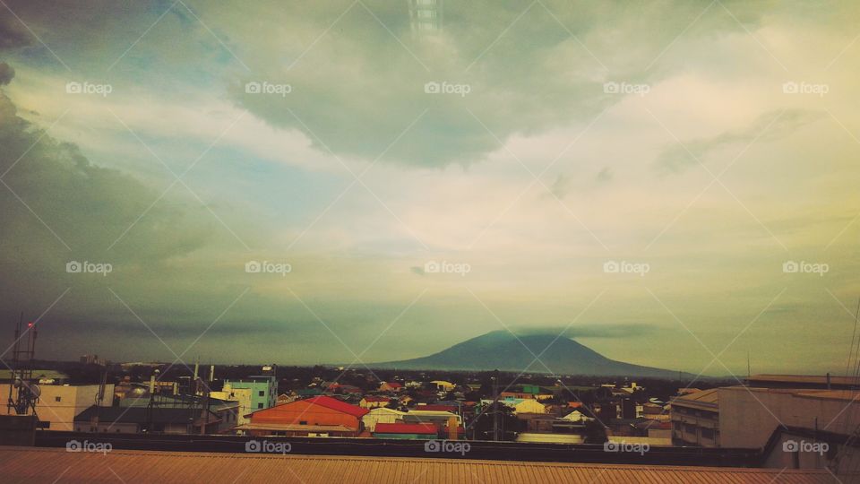 View of Mt Arayat in Pampanga Philippines from a hospital room