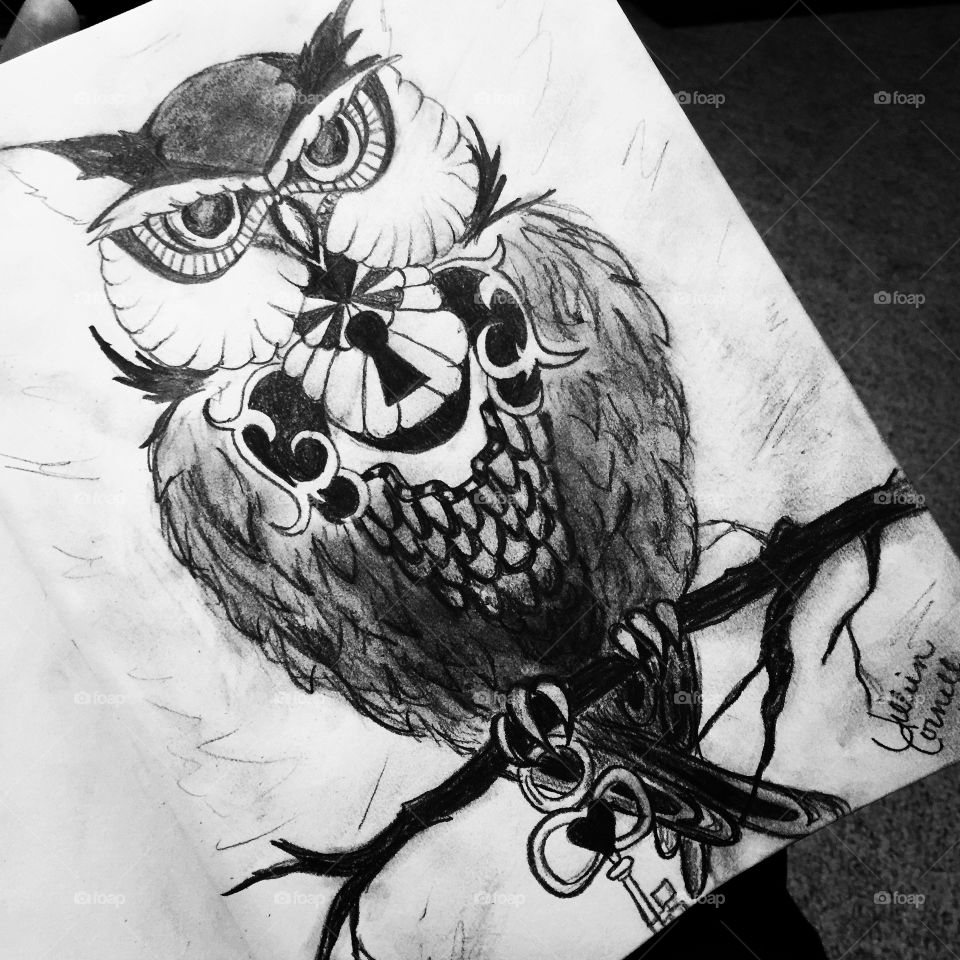 Another owl drawing of mine - done with charcoal