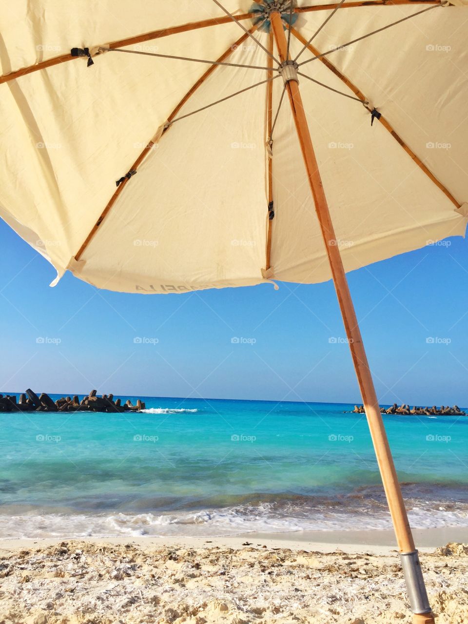 Umbrella on the Beach in Summer 