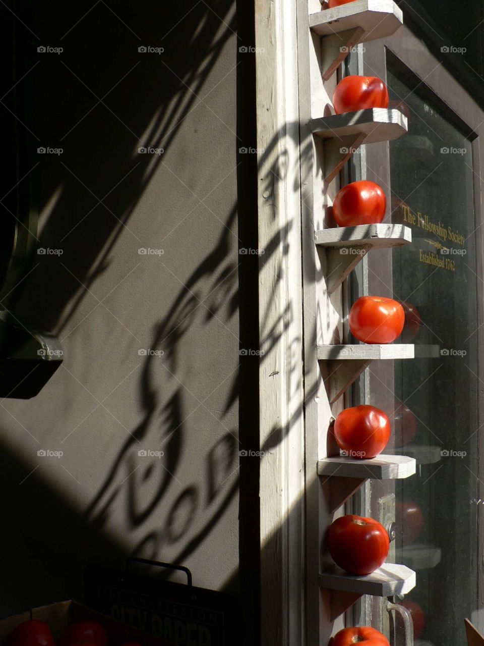 Some tomatoes!. Tomatoes in a store window South Carolina