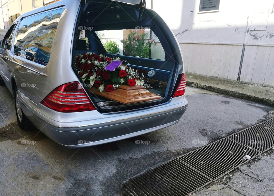 Funeral carriage during a funeral