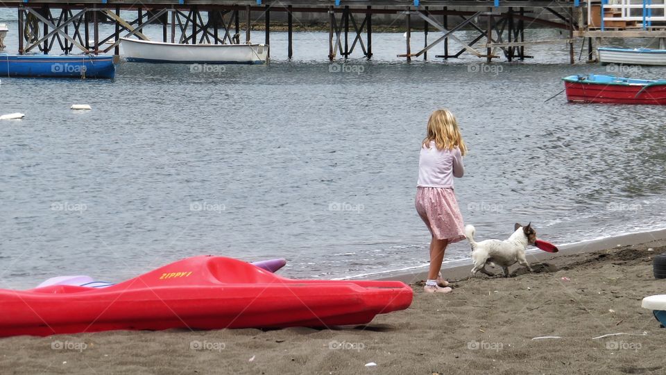 A girl and her dog Sorrento