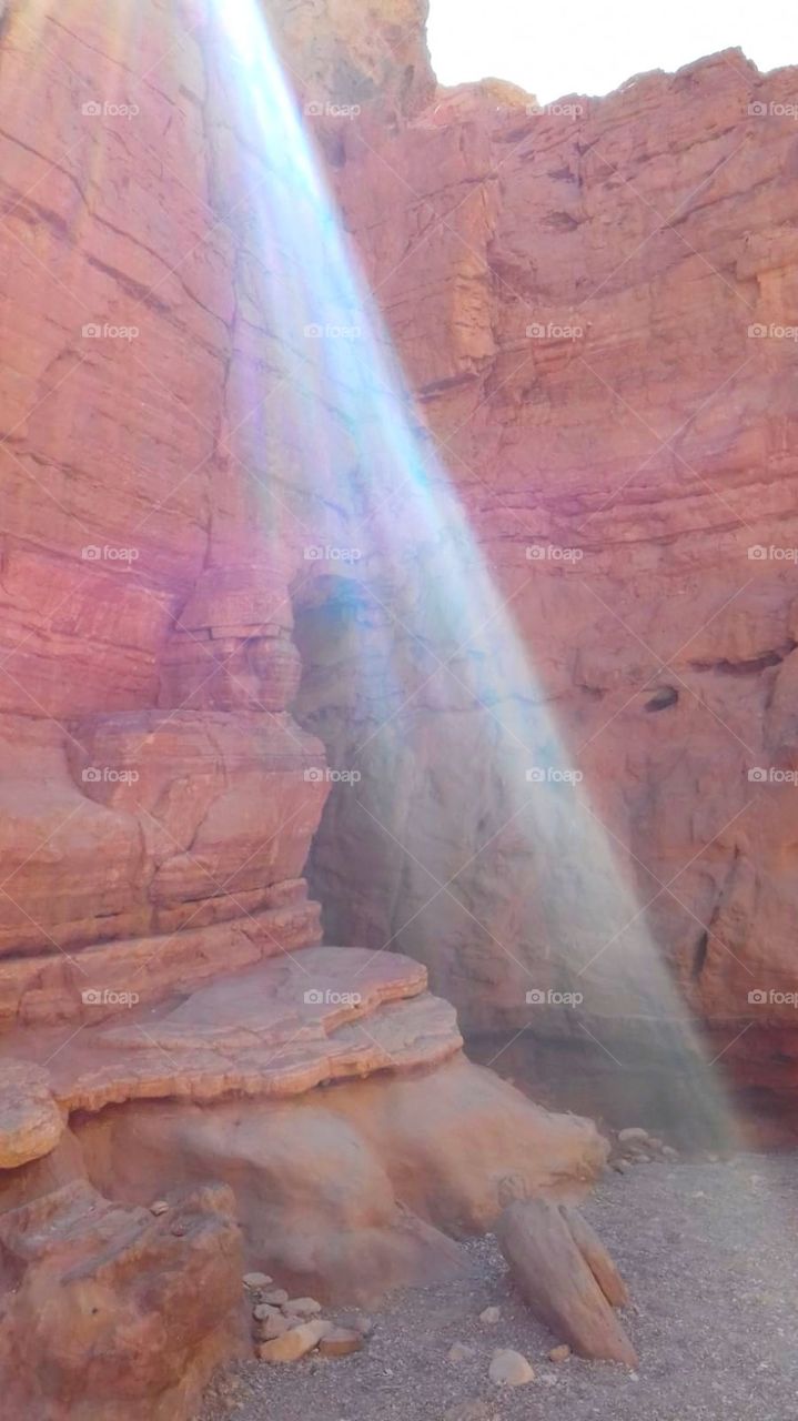 You think it's a waterfall, but in reality it's a light!