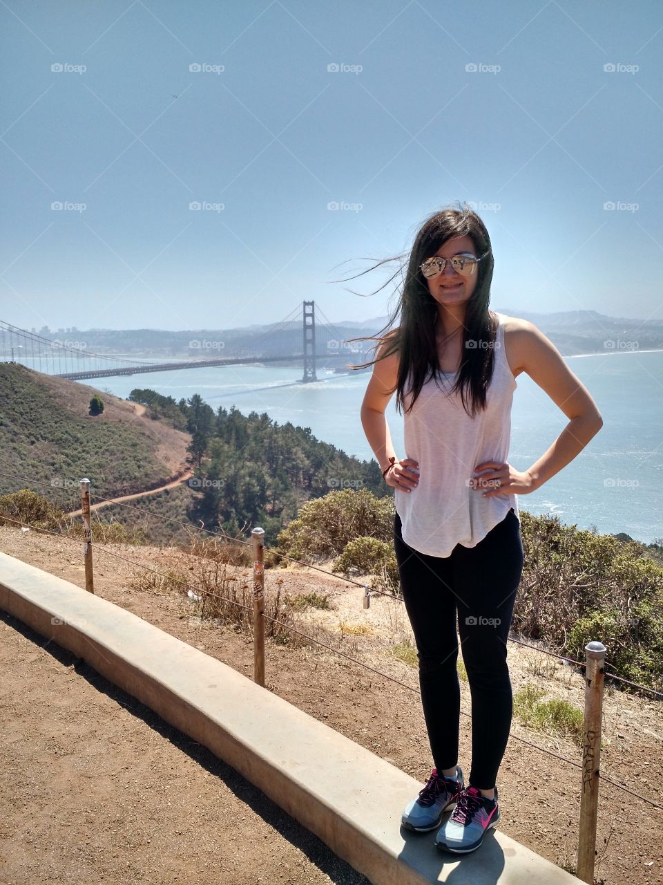 Tourist picture. Golden Gate Bridge