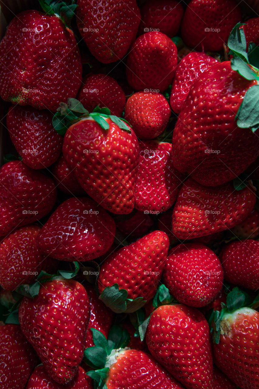 Strawberries in season. Red and natural fruit.