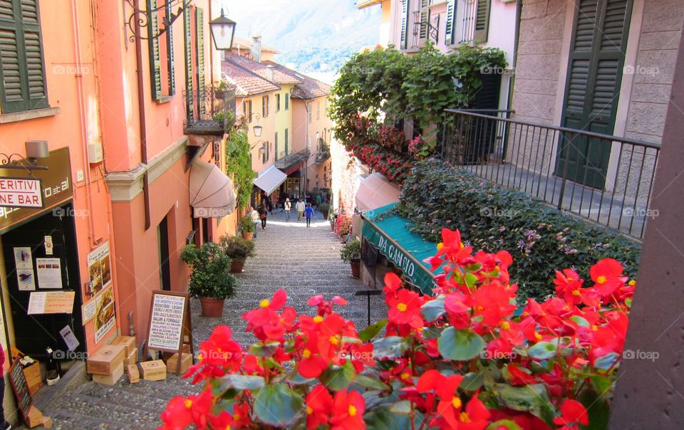 Bellagio Como, Italy.. Exploring Bellagio staircases.