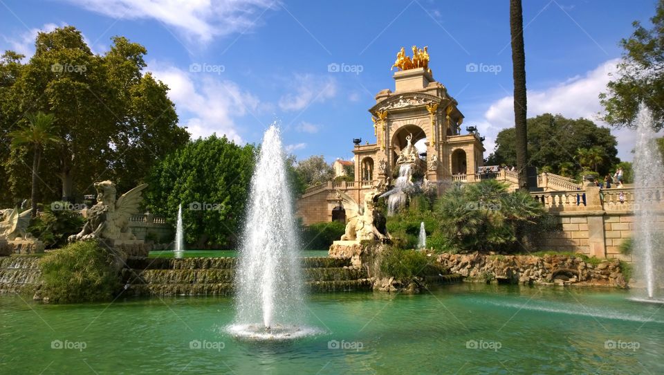 Fountain in Barcelona, Spain. View of the Fountain in Parc de la Ciutadella in Barcelona