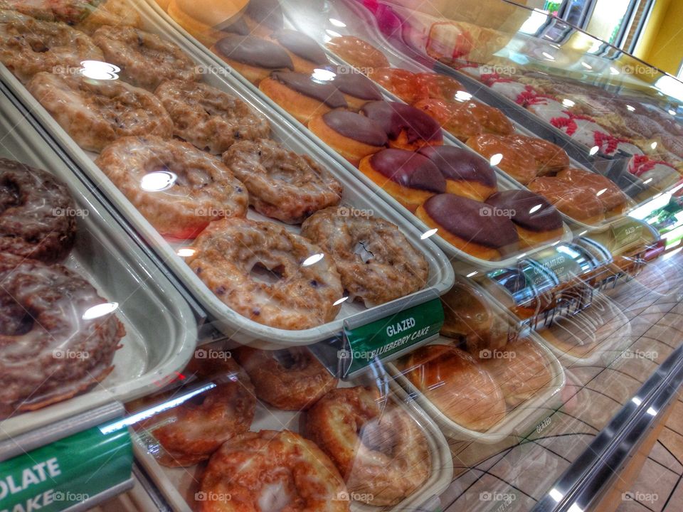 Display of sweetness. Donut display at Krispy Kreme 