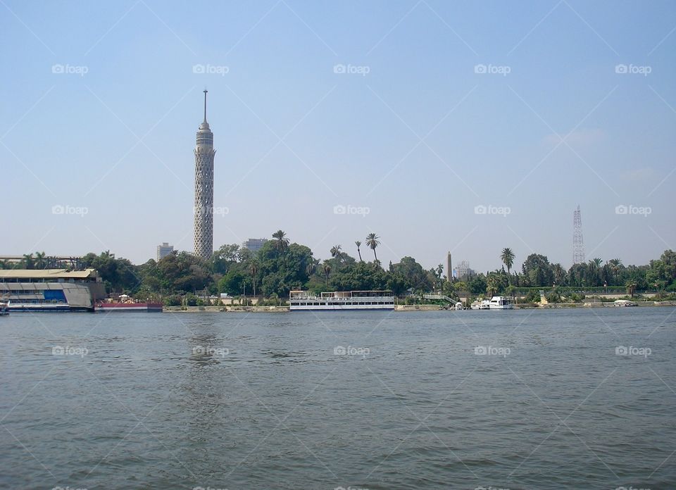 A view on Lotus tower from a boat on a Neil