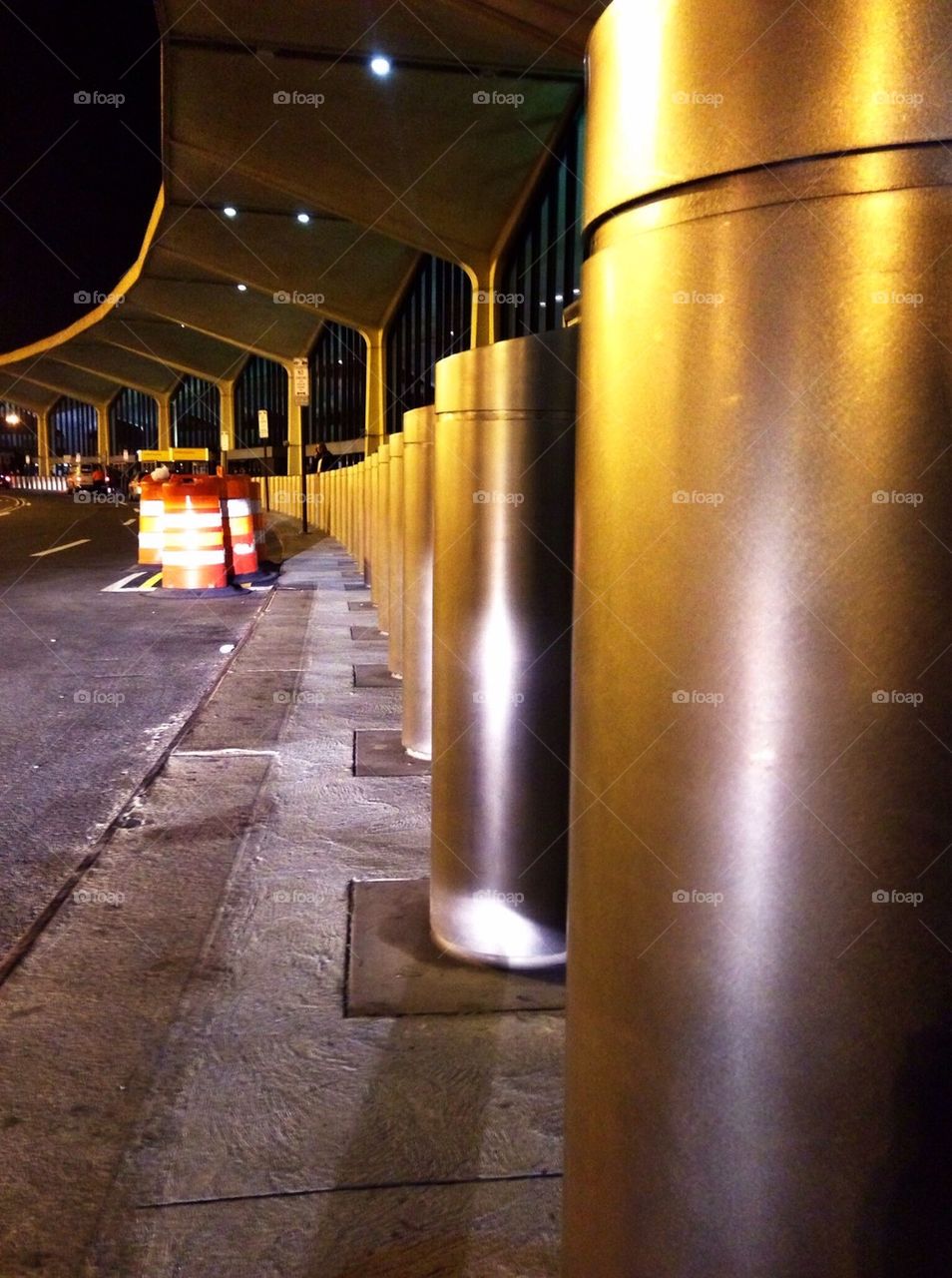 road airport pillars caution by losone77