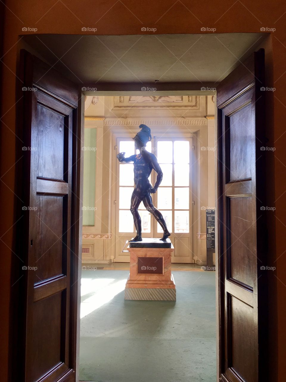 Warrior in the window, featured in the great Ufizzi Museum. Dusty and maybe a little forgotten, he still stands proudly greeting art lovers, tourists and locals alike. 