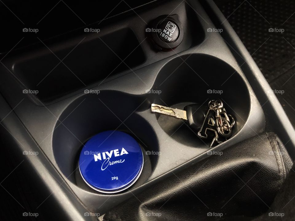 My Nívea Creme can: part of my car’s accessories list...
