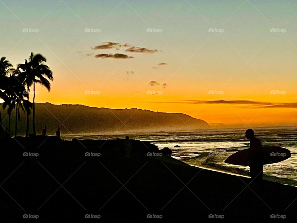 Evening at the beach, North Shore, Oahu