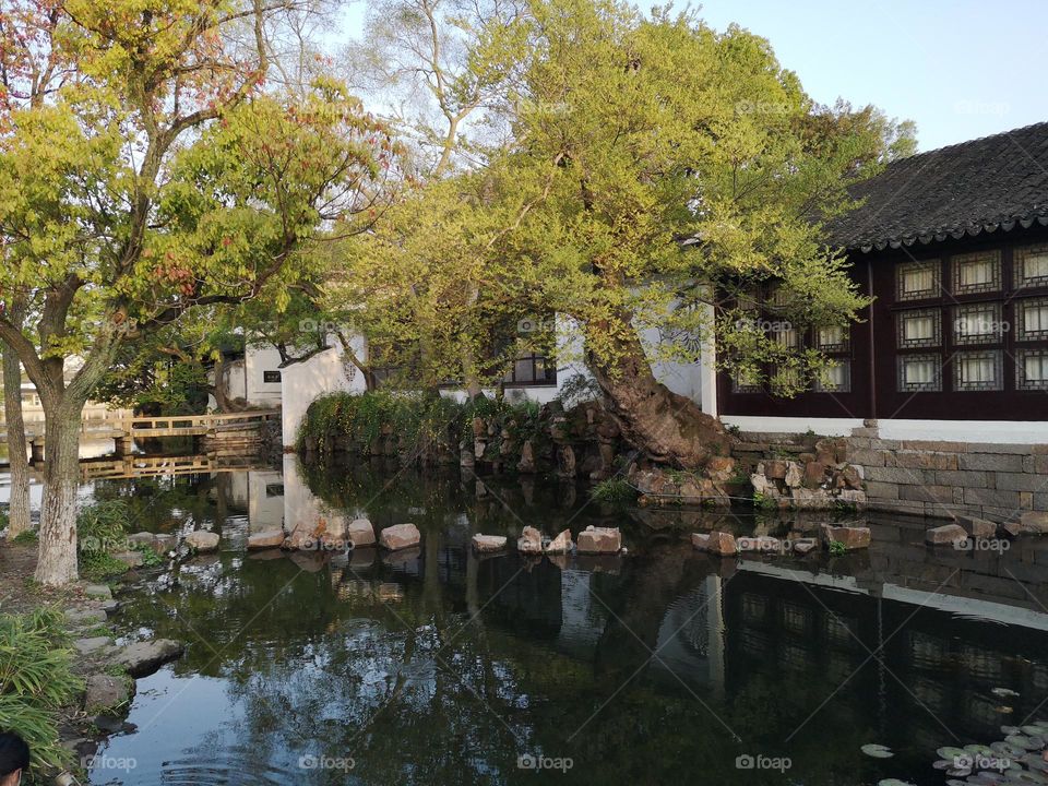 Canglang Ting (the Garden of Surging Waves) of Suzhou, China. Built in 1048 it is the oldest classical garden in the city.